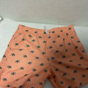 Trunks Surf Swim Co Mens XL Swim Trunks Peach Orange Sea Turtle Quick Dry New